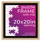 Natural Wood Puzzle Frame Kit with Glue Sheets, Black Mat, Backing, UV Acrylic - Available in 20 Popular Sizes